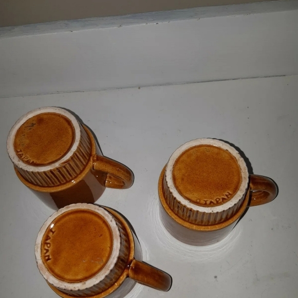 Coffee Cup Mug Lot Japan Pottery Vintage butterfly and flowers design 12'' tall - Picture 2 of 5